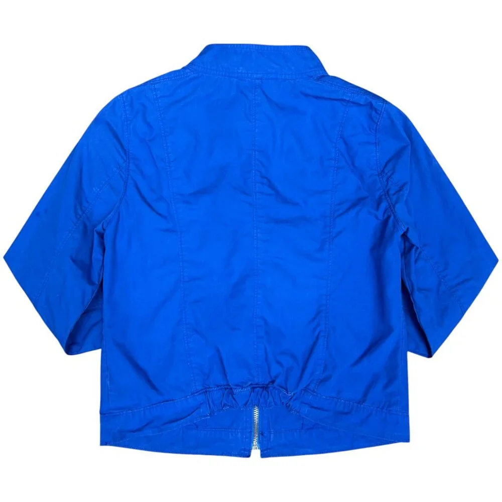 Women's ABERCROMBIE &‎ FITCH Canvas Zip-Up Bomber Jacket Blue | Size S